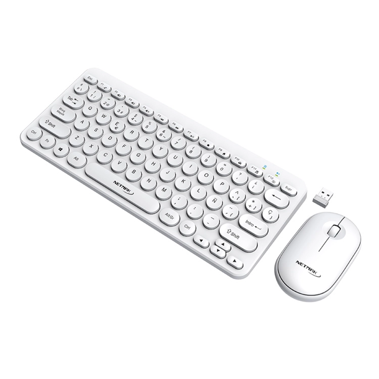 Combo Netmak Inalambrico Teclado + Mouse Blanco Art.NM-KB850-W